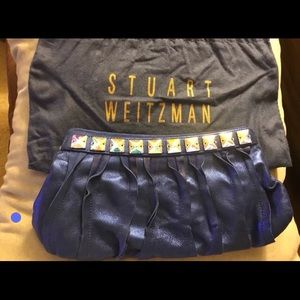 stuart weitzman Metallic Blue Clutches